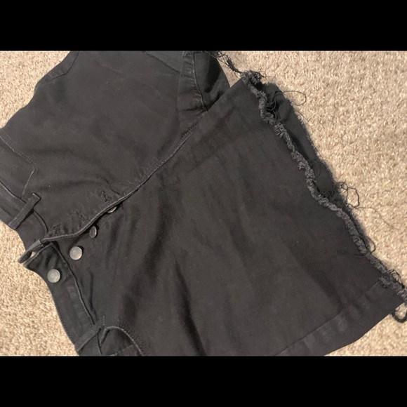 Black Distressed Shorts - Picture 3 of 4